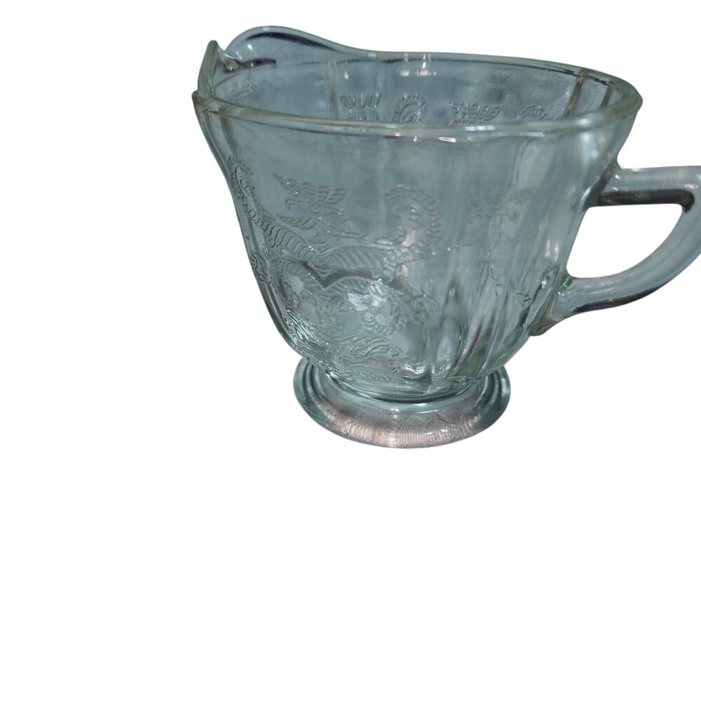 VINTAGE FEDERAL GLASS DEPRESSION MADRID CLEAR CREAMER